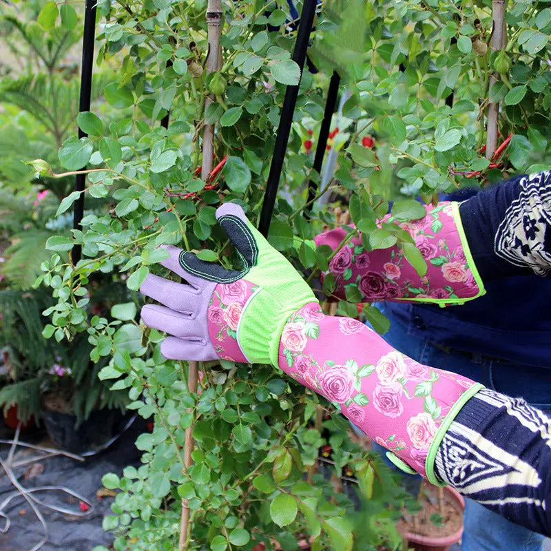 Garderion Long Tube Floral Gardening Gloves – Stab-Resistant null