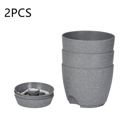 Garderion Round Plastic Planter – Self-Watering Indoor Pot Garderion