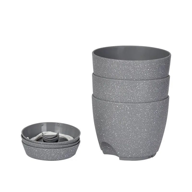 Garderion Round Plastic Planter – Self-Watering Indoor Pot Garderion