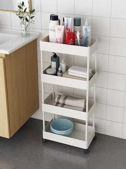Garderion 4-Layer Plastic Shelf – Bathroom & Kitchen Storage Garderion