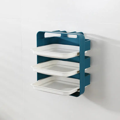 Garderion Wall-mounted Kitchen Shelf – 3/6 Layer Side Tray Organizer Garderion