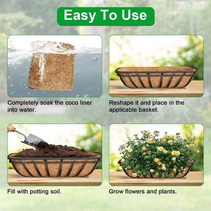 Garderion 3Pcs Coco Liners for Planters | Coconut Fiber Window Box Replacement Garderion