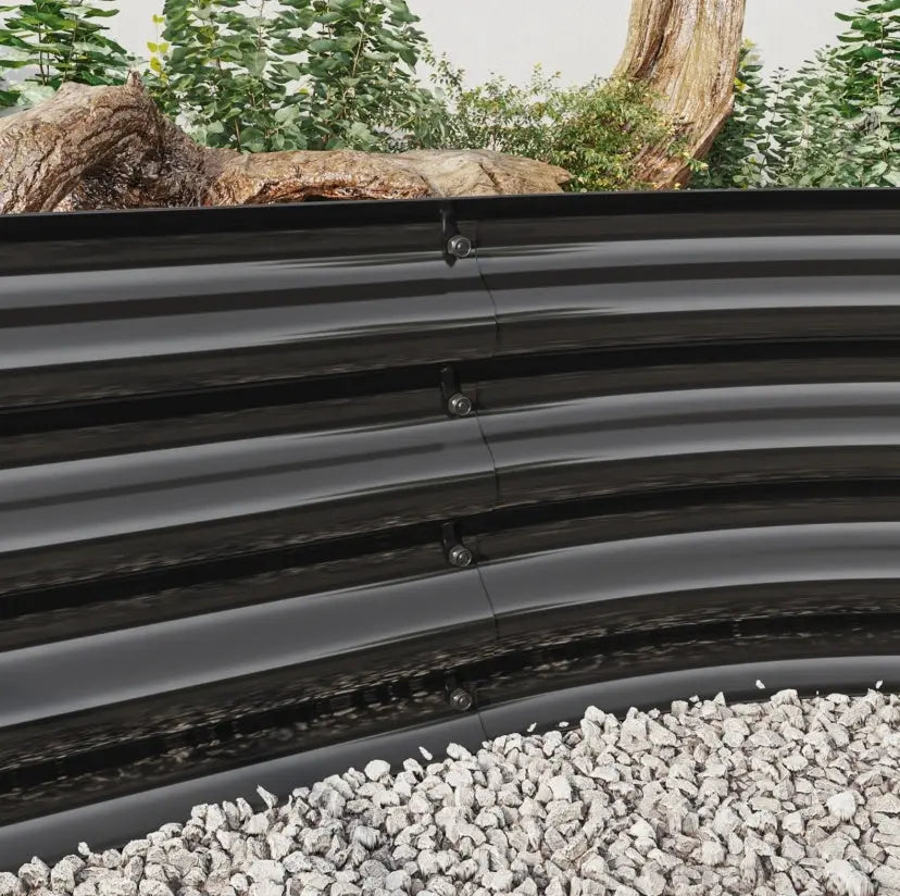 Garderion Oval Metal Elevated Garden Bed - Large Raised Planter for Vegetables & Flowers Garderion