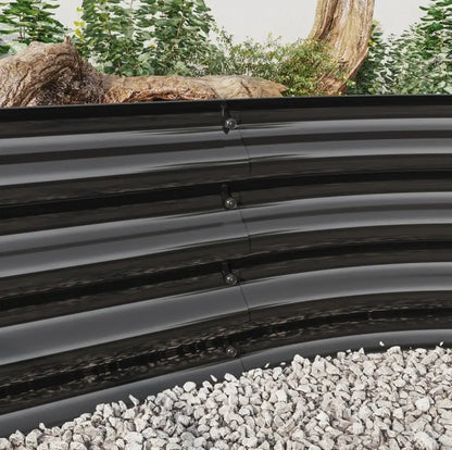 Garderion Oval Metal Elevated Garden Bed - Large Raised Planter for Vegetables & Flowers Garderion
