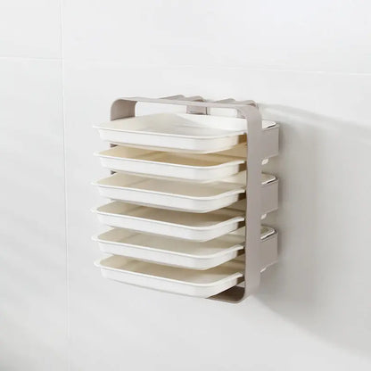 Garderion Wall-mounted Kitchen Shelf – 3/6 Layer Side Tray Organizer Garderion