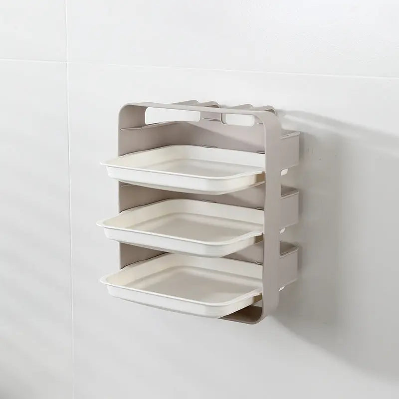 Garderion Wall-mounted Kitchen Shelf – 3/6 Layer Side Tray Organizer Garderion