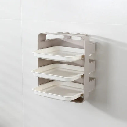 Garderion Wall-mounted Kitchen Shelf – 3/6 Layer Side Tray Organizer Garderion