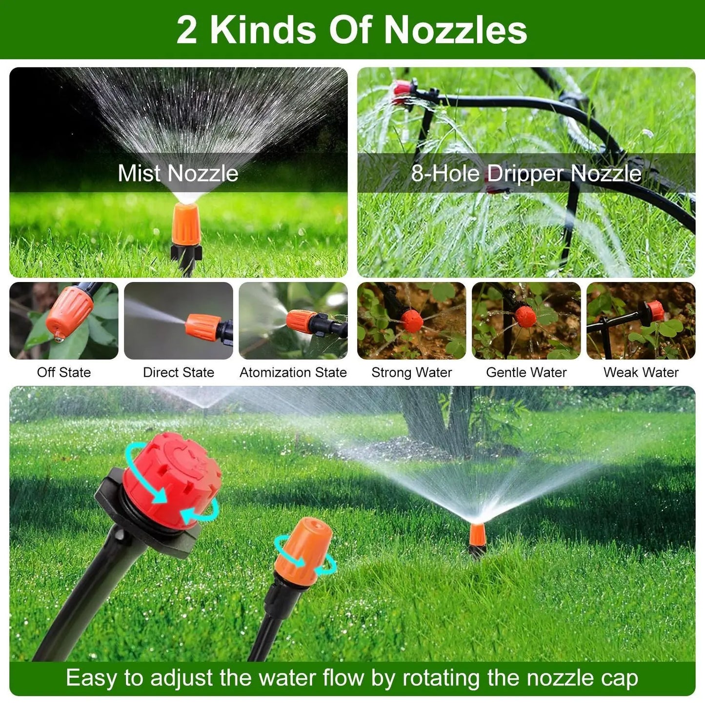Garderion 164FT Automatic Drip Irrigation Kit for Garden & Patio Garderion