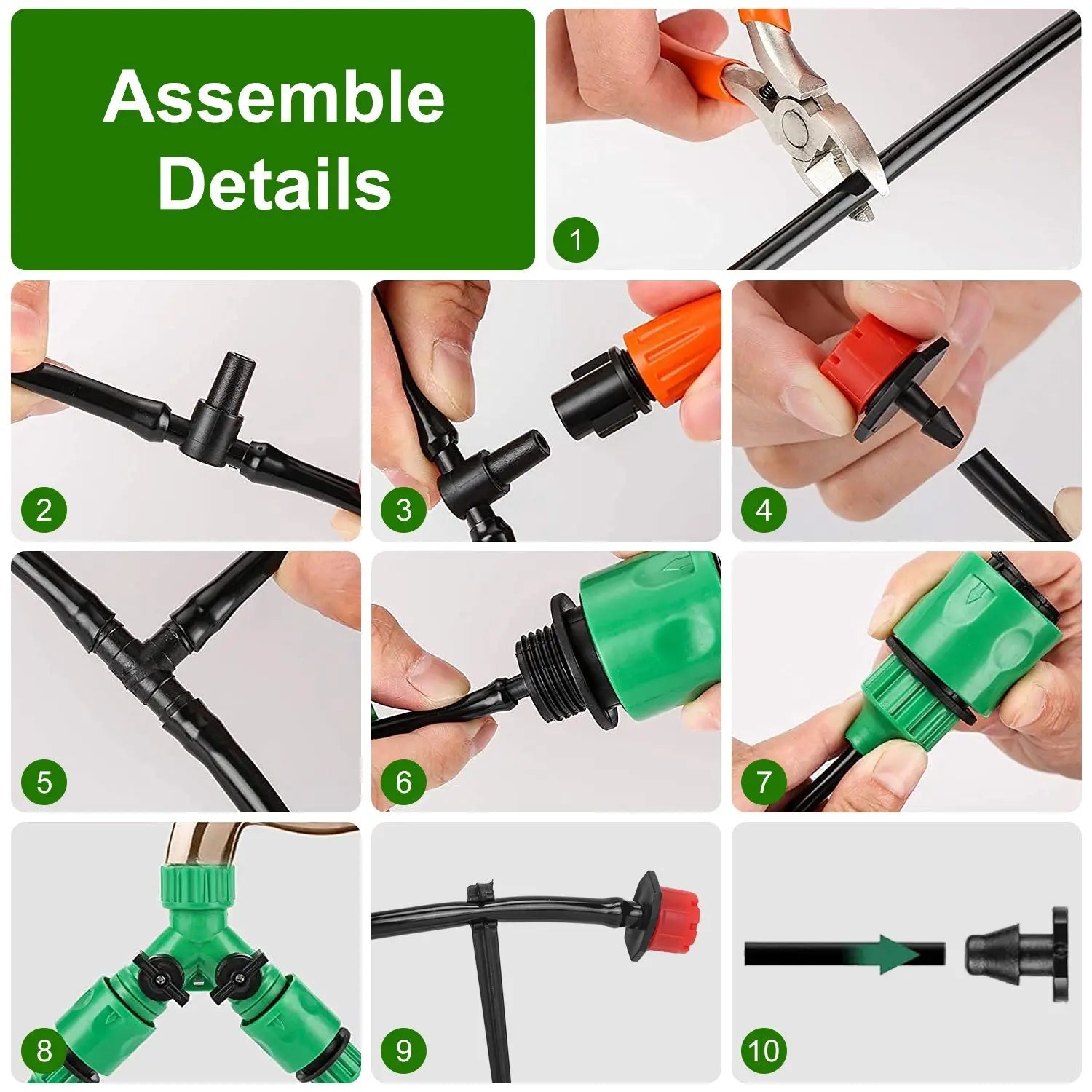 Garderion 164FT Automatic Drip Irrigation Kit for Garden & Patio Garderion