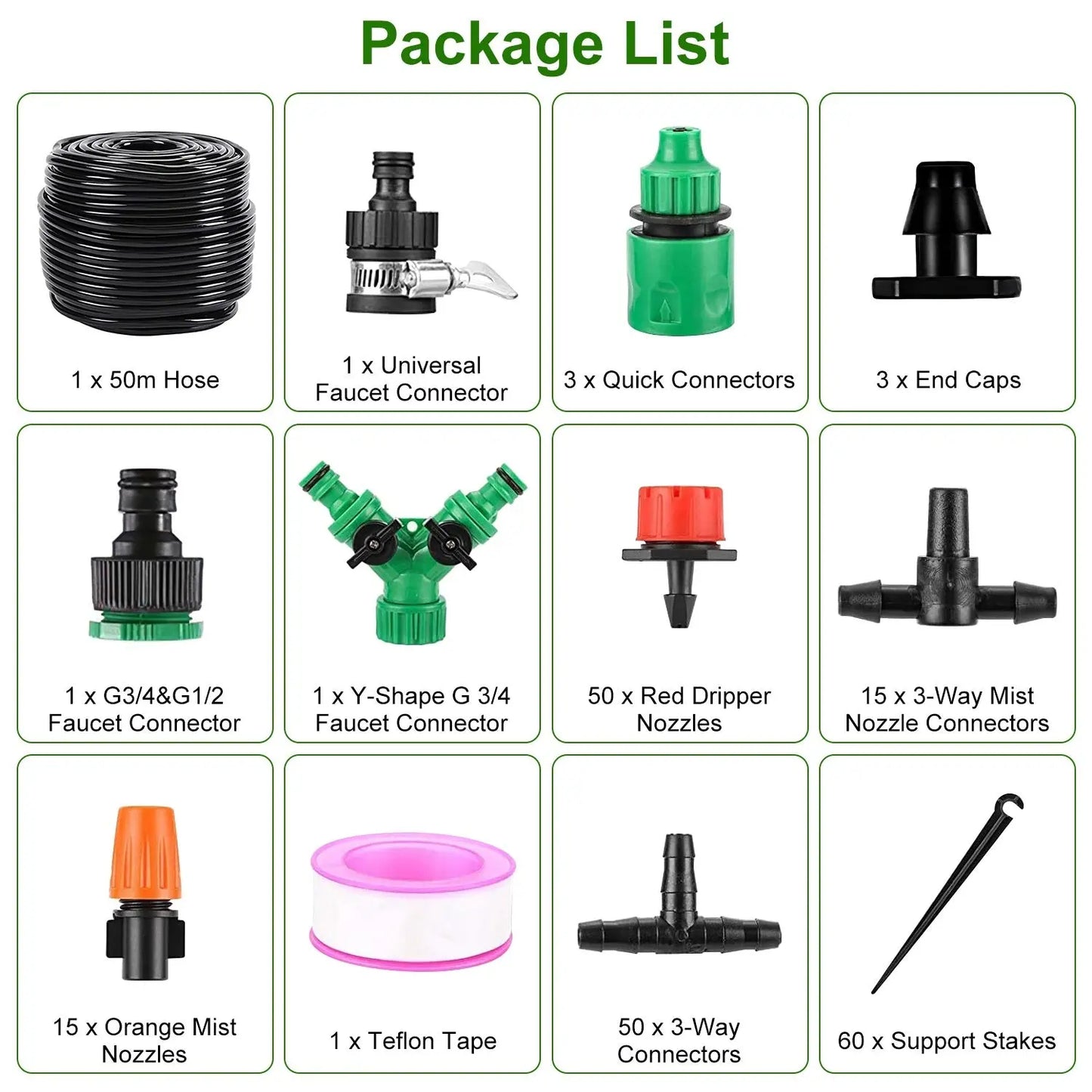 Garderion 164FT Automatic Drip Irrigation Kit for Garden & Patio Garderion