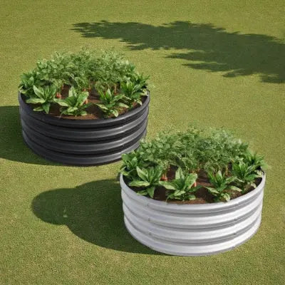 Garderion 2PCS Tall Round Metal Raised Garden Bed for Outdoor Use Garderion
