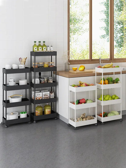 Garderion 4-Layer Plastic Shelf – Bathroom & Kitchen Storage Garderion