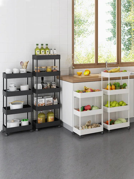 Garderion 4-Layer Plastic Shelf – Bathroom & Kitchen Storage Garderion