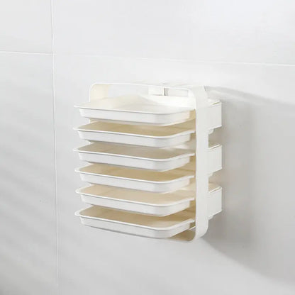 Garderion Wall-mounted Kitchen Shelf – 3/6 Layer Side Tray Organizer Garderion