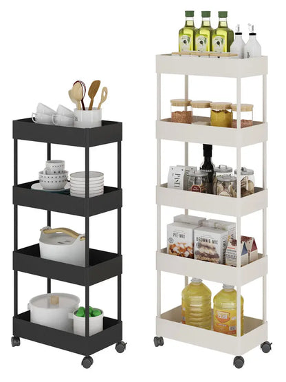 Garderion 4-Layer Plastic Shelf – Bathroom & Kitchen Storage Garderion