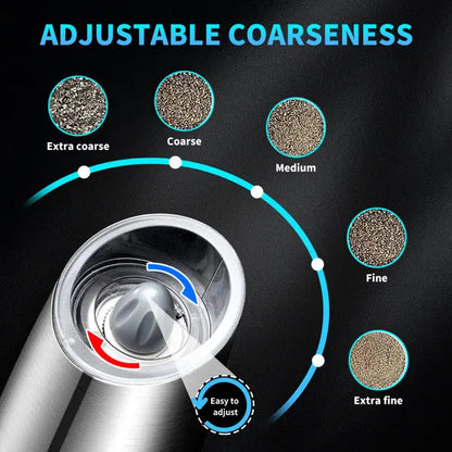Garderion Electric Salt and Pepper Grinder Set - USB Rechargeable, Adjustable Coarseness Garderion