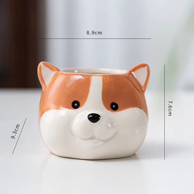 Garderion Ceramic Cartoon Animal Flowerpot – Cute Home Planter Garderion