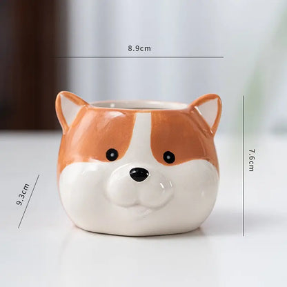 Garderion Ceramic Cartoon Animal Flowerpot – Cute Home Planter Garderion