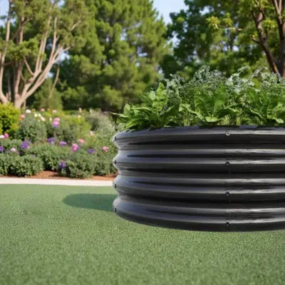 Garderion 2PCS Tall Round Metal Raised Garden Bed for Outdoor Use Garderion