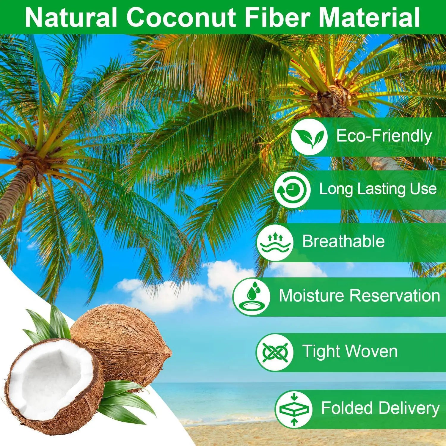 Garderion 3Pcs Coco Liners for Planters | Coconut Fiber Window Box Replacement Garderion