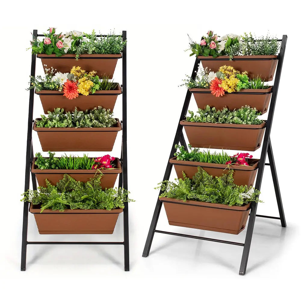 Garderion 5-Tier Vertical Garden Planter - Elevated Raised Bed with 5 Containers Garderion
