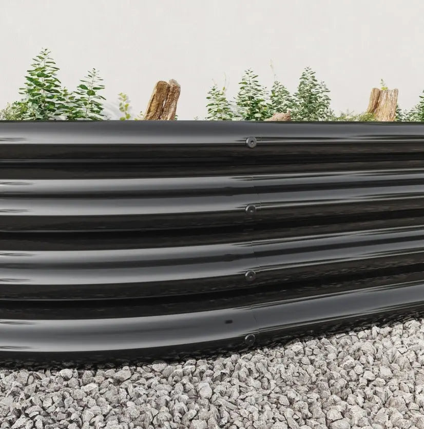 Garderion Oval Metal Elevated Garden Bed - Large Raised Planter for Vegetables & Flowers Garderion
