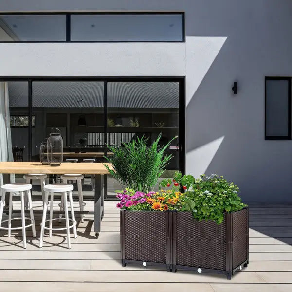Garderion Elevated Garden Flowerpot - Self-Watering Raised Planter for Outdoor Plants Garderion