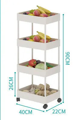 Garderion 4-Layer Plastic Shelf – Bathroom & Kitchen Storage Garderion