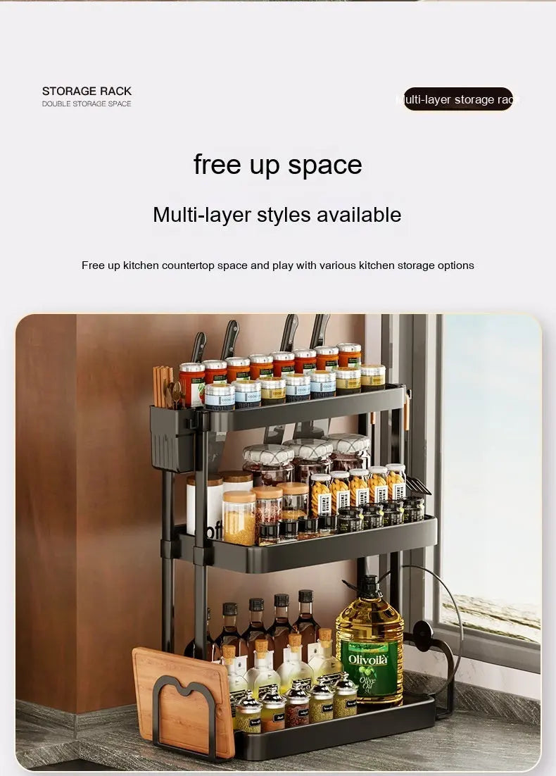 Garderion Kitchen Rack – Multi-Layer Seasoning Organizer Garderion