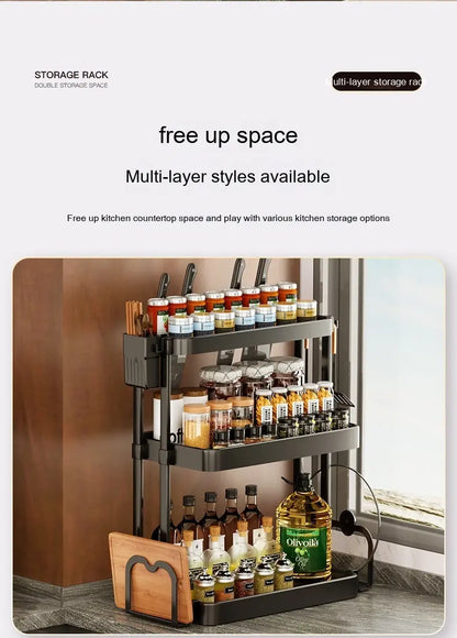 Garderion Kitchen Rack – Multi-Layer Seasoning Organizer Garderion