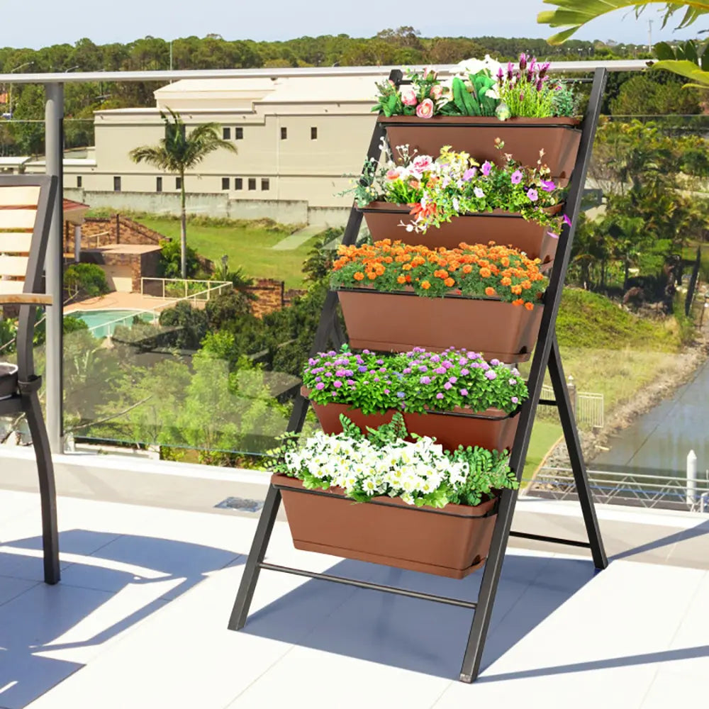 Garderion 5-Tier Vertical Garden Planter - Elevated Raised Bed with 5 Containers Garderion