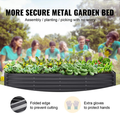 Garderion VEVOR Galvanized Raised Garden Bed 94.5x47.2x23.6" for Flowers & Vegetables Garderion