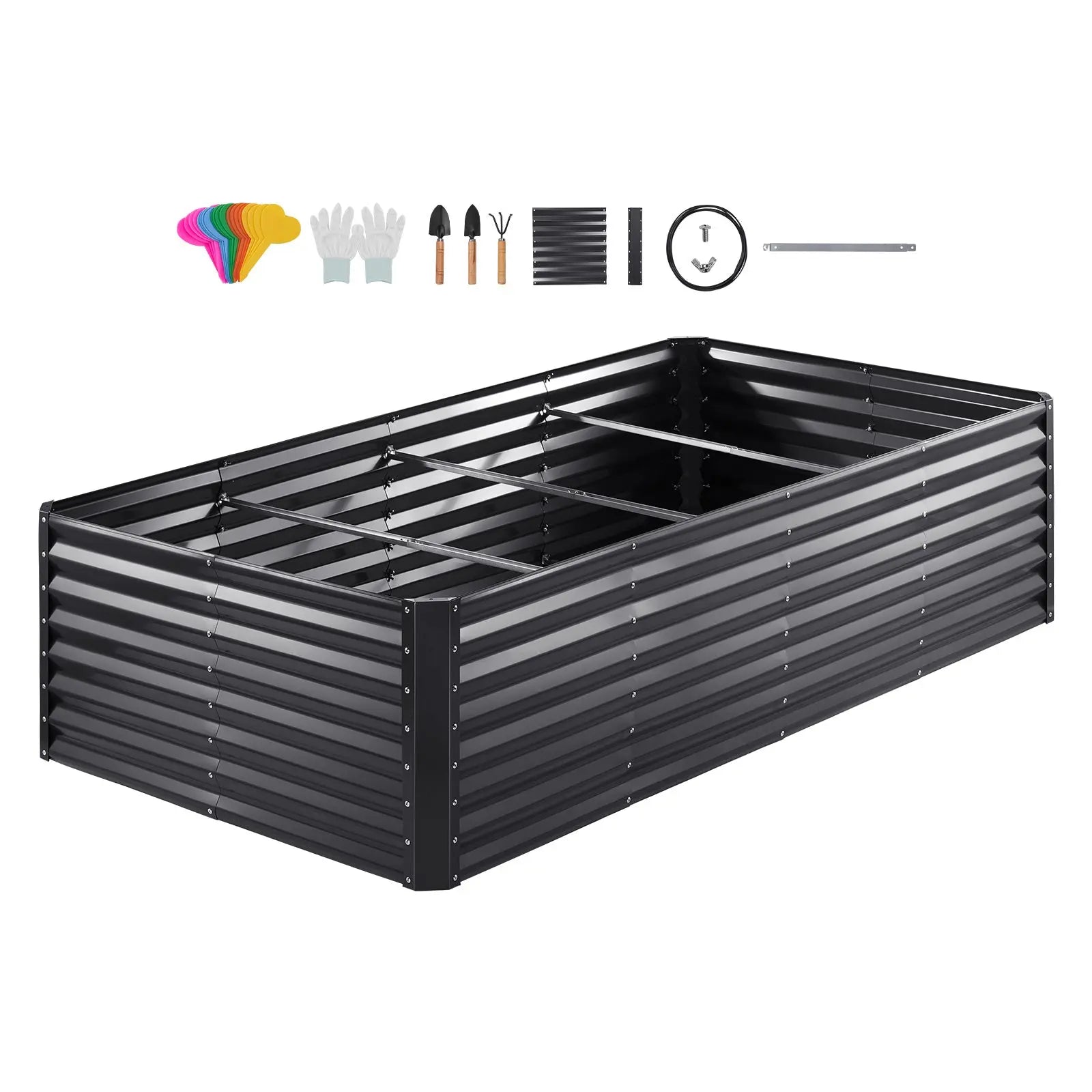 Garderion VEVOR Galvanized Raised Garden Bed 94.5x47.2x23.6" for Flowers & Vegetables Garderion