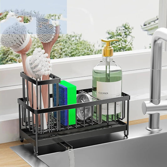 Garderion 304 Stainless Steel Sponge and Cloth Storage Rack - Black Garderion
