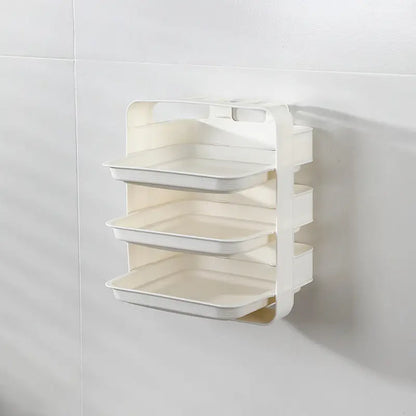 Garderion Wall-mounted Kitchen Shelf – 3/6 Layer Side Tray Organizer Garderion