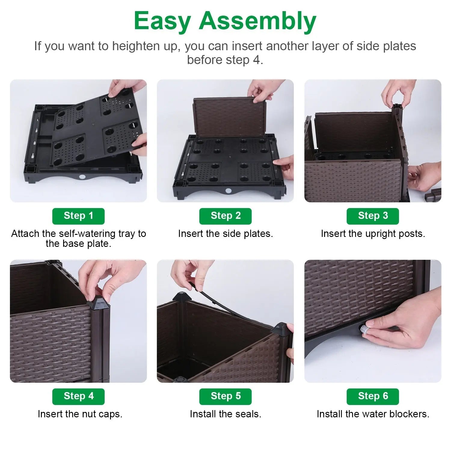 Garderion Raised Garden Bed Box with Self-Watering System Garderion