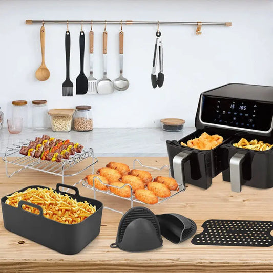 Garderion Air Fryer Accessories 8-Piece Rectangular Silicone Set Garderion