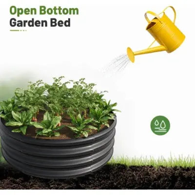 Garderion 2PCS Tall Round Metal Raised Garden Bed for Outdoor Use Garderion