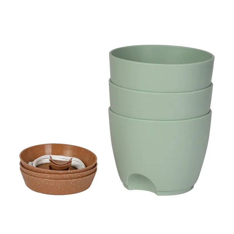 Garderion Round Plastic Planter – Self-Watering Indoor Pot Garderion