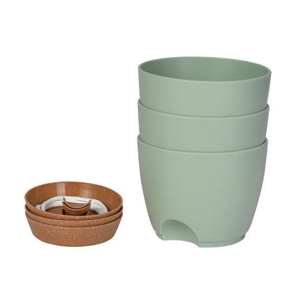 Garderion Round Plastic Planter – Self-Watering Indoor Pot Garderion