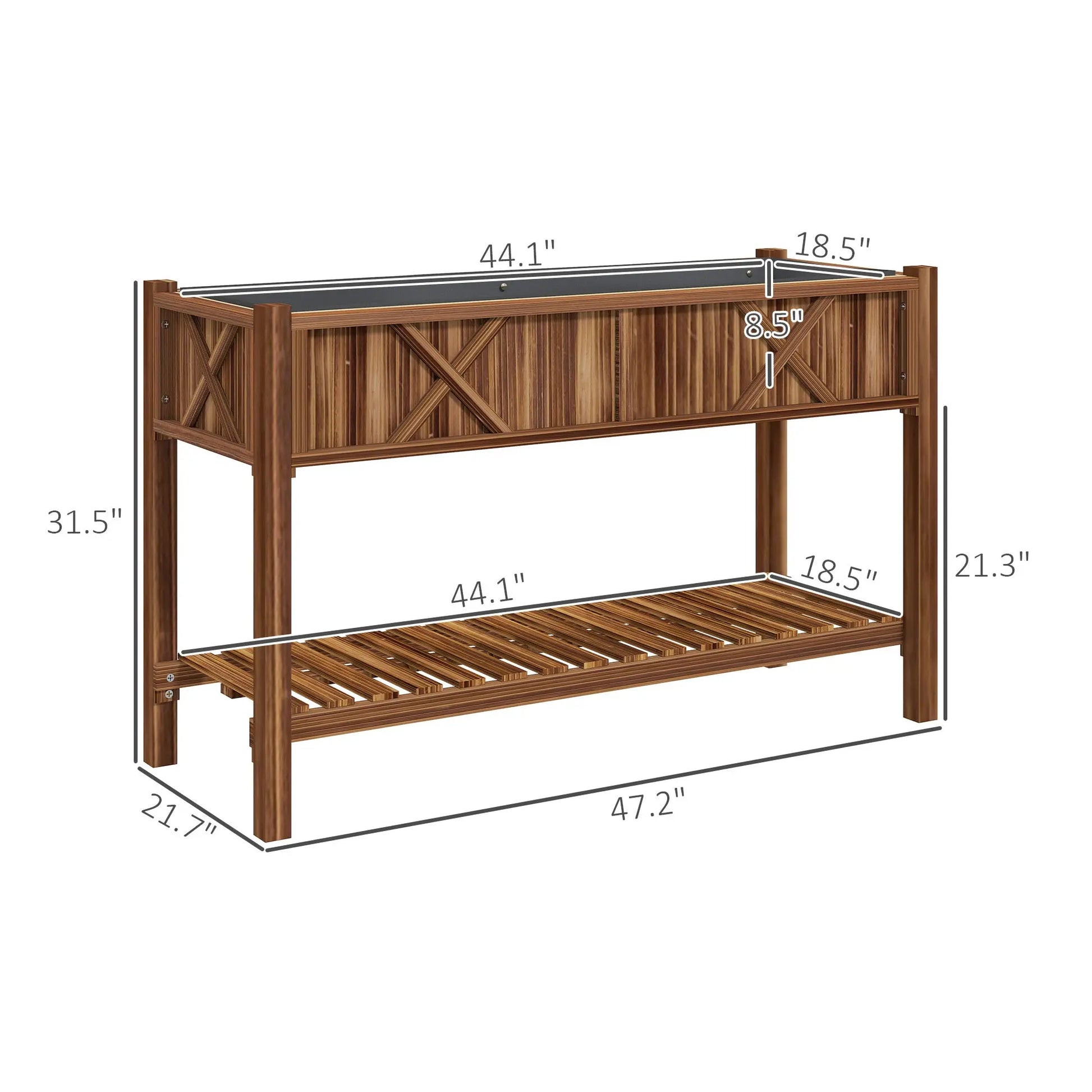 Garderion Raised Garden Bed with Shelf & Drainage Holes Garderion