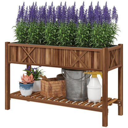 Garderion Raised Garden Bed with Shelf & Drainage Holes Garderion