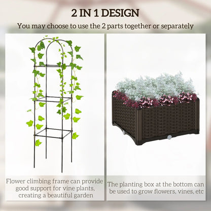 Garderion Elevated Garden Bed with Trellis & Self-Watering Drainage Garderion