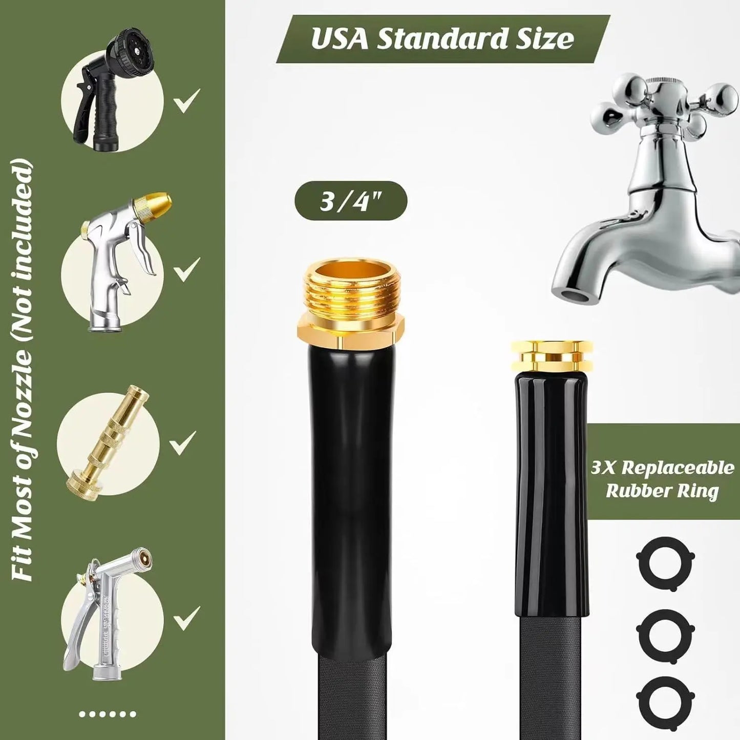 Garderion Garden Hose & Watering Gun – Outdoor Rinse Hose Garderion