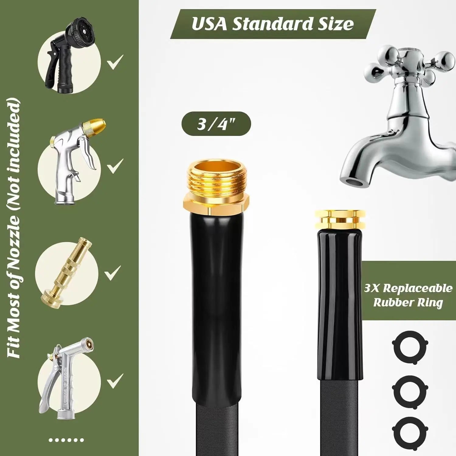 Garderion Garden Hose & Watering Gun – Outdoor Rinse Hose Garderion