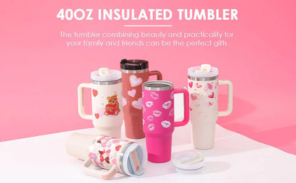 Garderion 40oz Insulated Tumbler with Handle & Straw Garderion