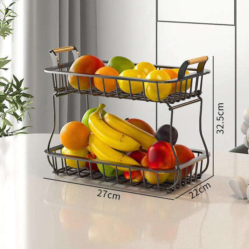 Garderion Double Layer Fruit & Vegetable Shelf – Kitchen Organizer Garderion