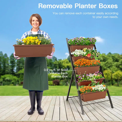 Garderion 5-Tier Vertical Garden Planter - Elevated Raised Bed with 5 Containers Garderion