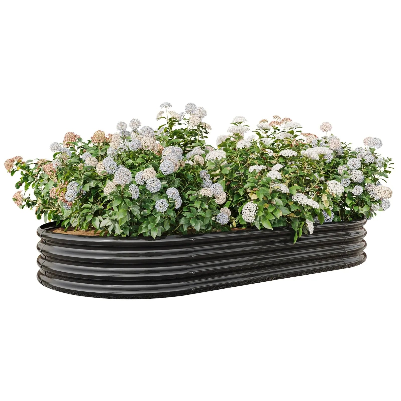 Garderion Oval Metal Elevated Garden Bed - Large Raised Planter for Vegetables & Flowers Garderion