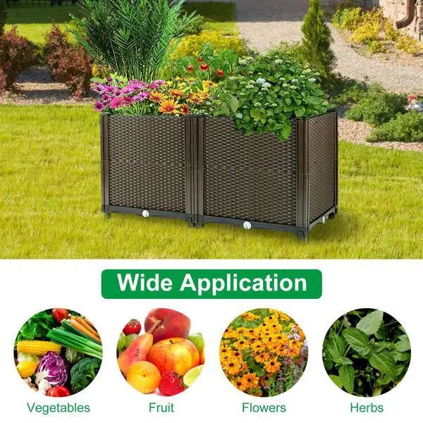 Garderion Elevated Garden Flowerpot - Self-Watering Raised Planter for Outdoor Plants Garderion